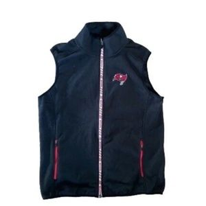 NFL Team Apparel Black Fleece Vest Zip Up Buccaneers Size L